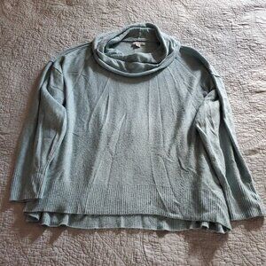 Light Blue Cowl Neck Sweater